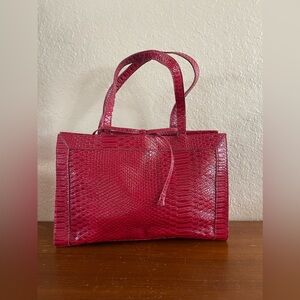 Liz Claiborne Red Snakeskin Faux Purse Y2K 90s